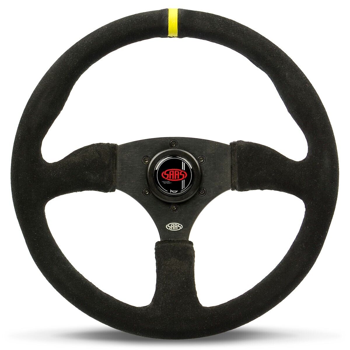 SAAS Steering Wheel Suede 350mm ADR Tokyo Motorsport Black Spoke + Indicator