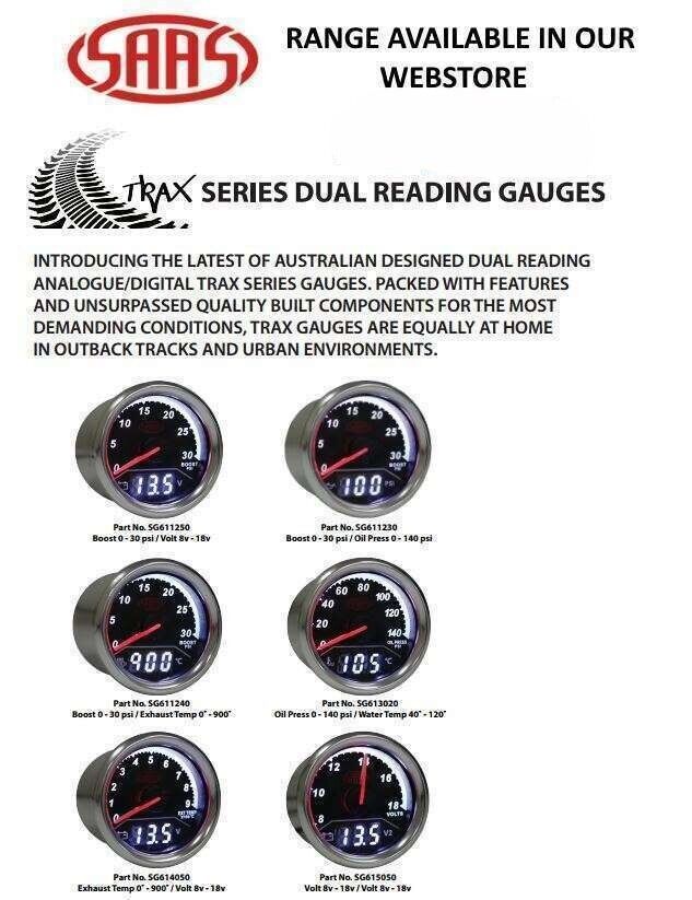 SAAS Trax Digital Dual Twin Reading Gauge Oil Pressure 0-140 PSI Water Temp >120