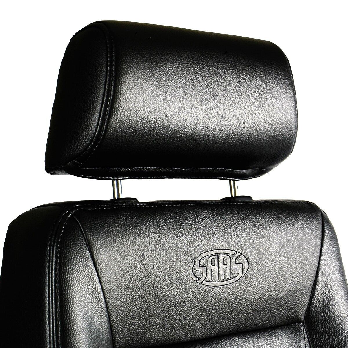 SAAS Trax 4X4 Seats (2) With Rails Black PU Leather ADR Compliant