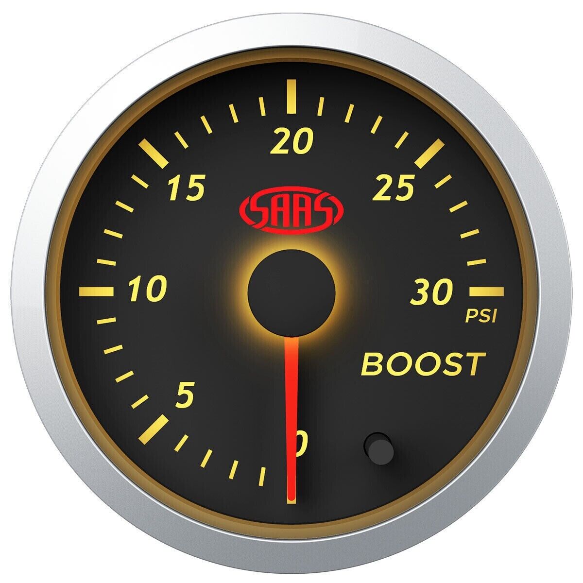 SAAS Boost 2in 52mm 0>30 PSI Streetline Series Gauge Black Face 7 Colour Diesel