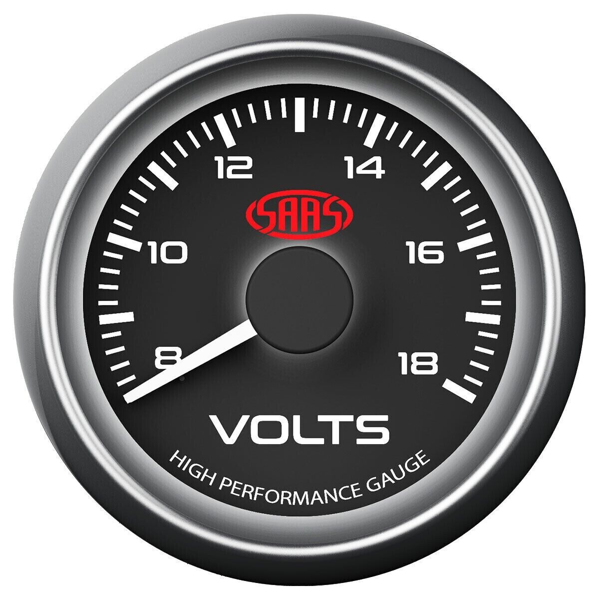 SAAS SG-VLT52B Performance Volts 52mm Analog Gauge Black Face 4 Colour Lighting