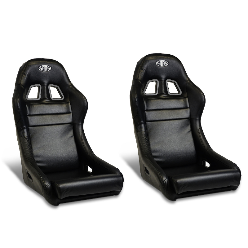 SAAS Seats (2) Fixed Back Mach II Black PU Leather ADR Compliant