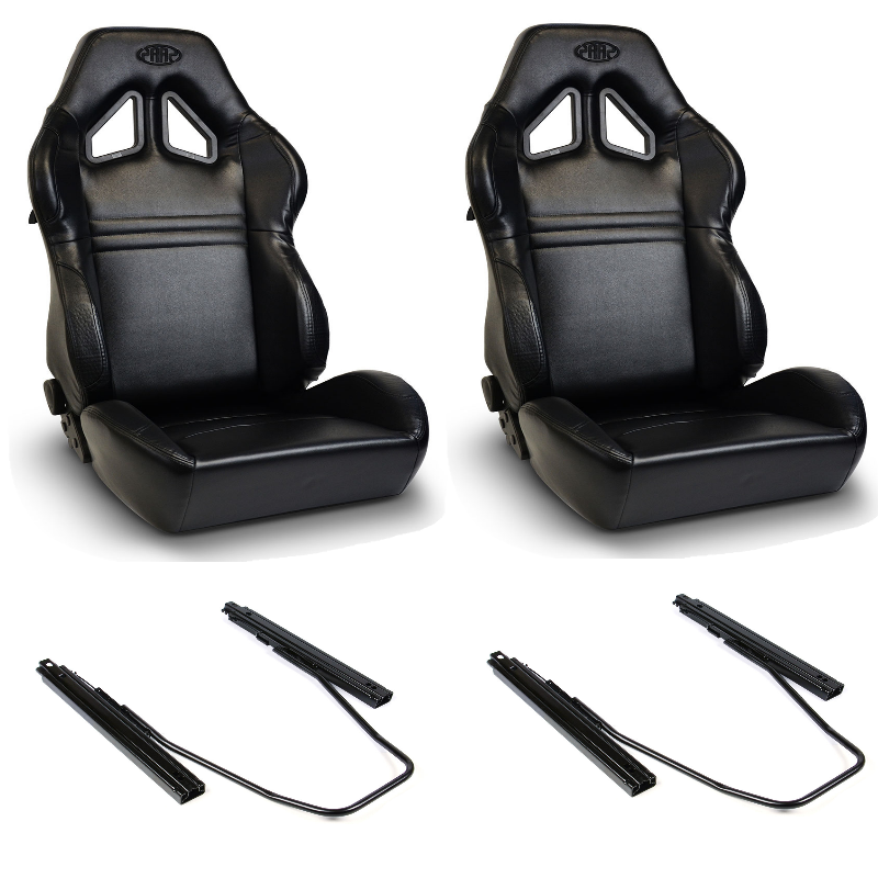 SAAS Seats (2) With Sliders Dual Recline Kombat Black PU Leather ADR Compliant