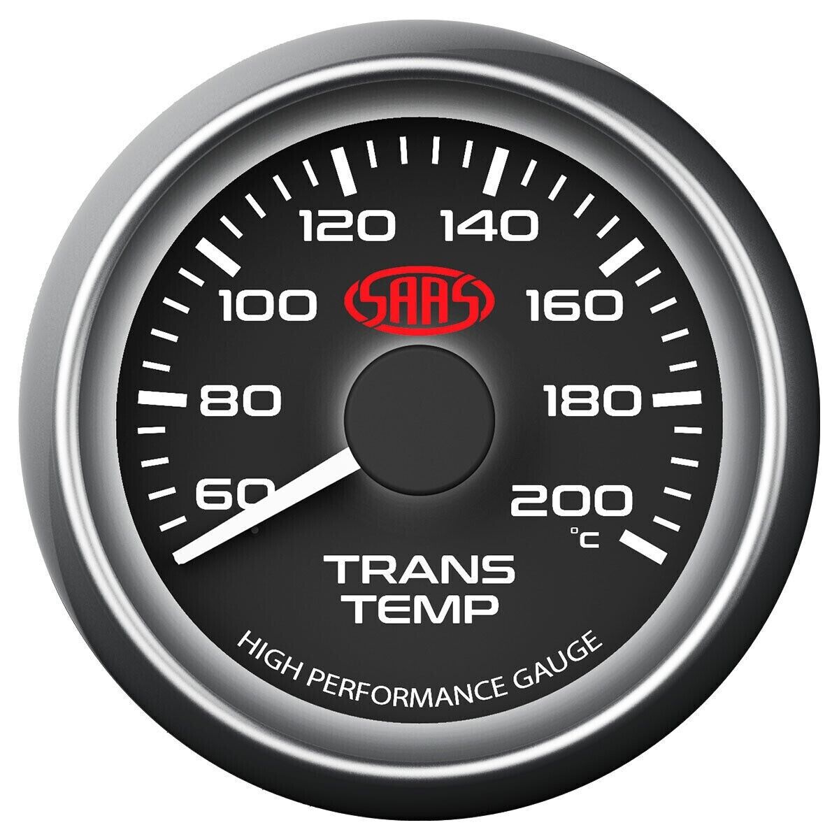 SAAS Performance Transmission Oil Temp 60>200c 52mm Analog Gauge Black Face