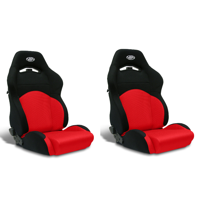 SAAS GT Seats (2) Dual Recline Black/Red ADR Compliant