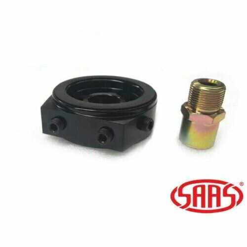 SAAS Black Oil Adaptor Sandwich Plate for VT VX VU V6 Oil Pressure / Oil Temp