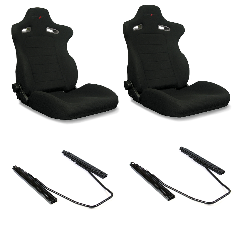 SAAS Drift Blade Seats (2) With Rails Black ADR Compliant