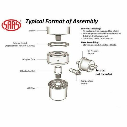 SAAS SGAP3 SFF112 Oil Adaptor Sandwich Plate F/Oil Temp Press for Z416 Z149 Z186