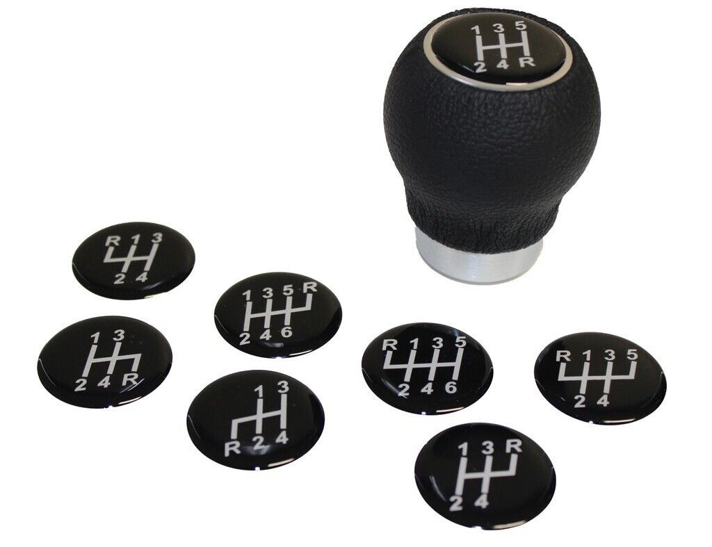 SAAS Leather Gear Knob Black Ball with 8 Shift Patterns