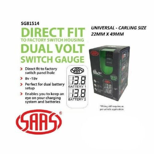 SAAS SG81514 Dual Volt Switch Gauge Digital for Carling Hole Size 22 X 49mm