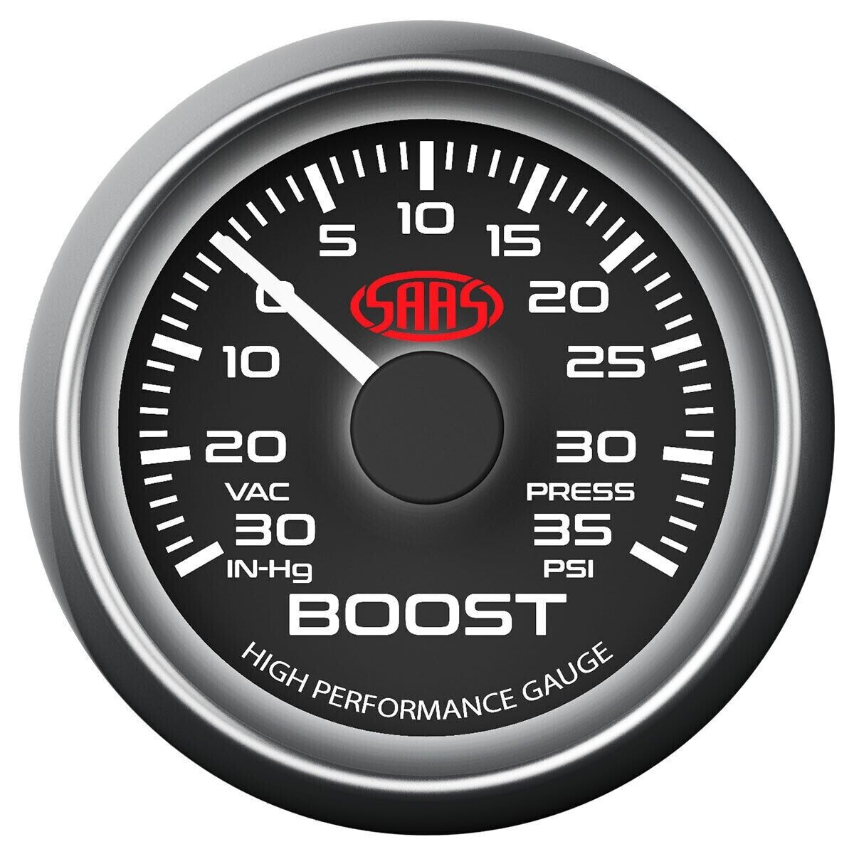 SAAS Performance Turbo Boost 52mm 2in 30 IN-HG> 35 PSI Gauge Black for XR6 Turbo