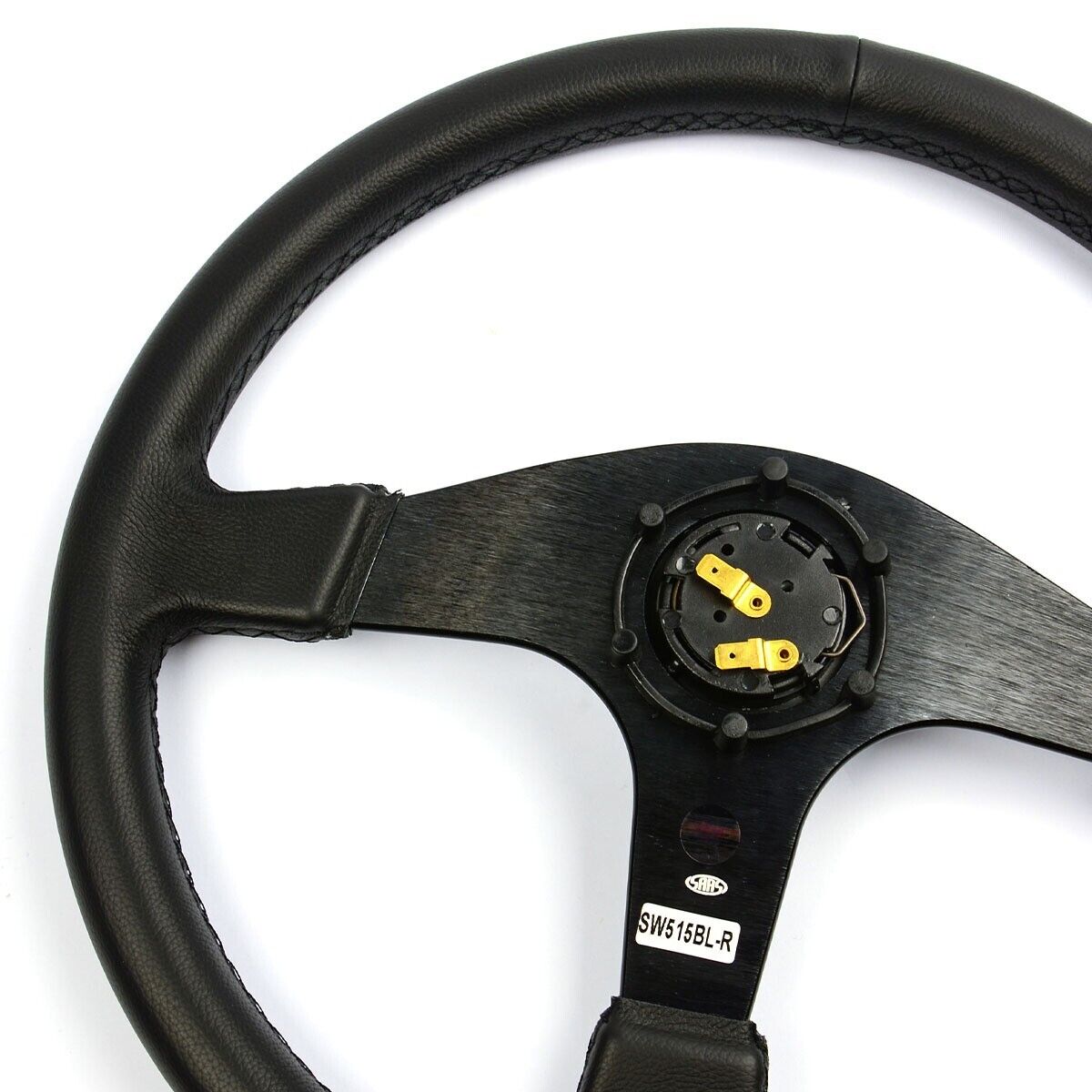 SAAS Steering Wheel Leather 15 " ADR Octane Black Spoke