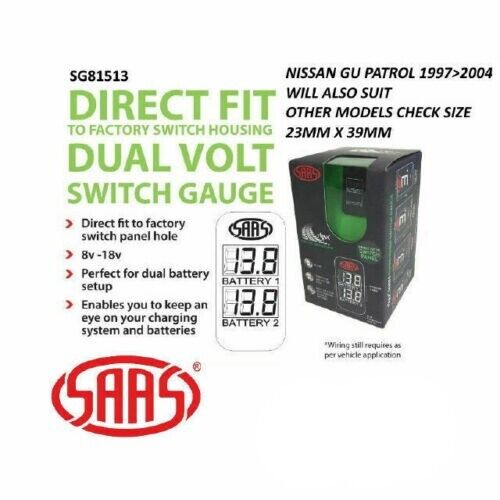 SAAS SG81513 Dual Volt Digital Switch Gauge for Nissan GU Patrol 1997 > 2004