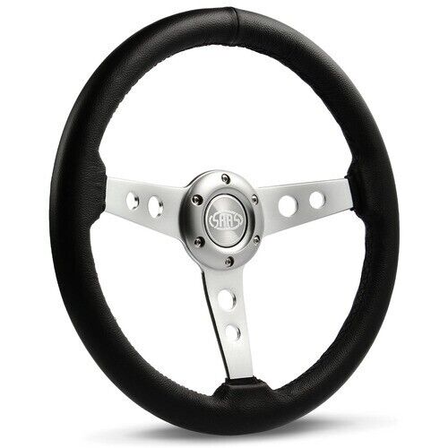 SAAS Steering Wheel Leather 350mm ADR Retro Satin Spoke