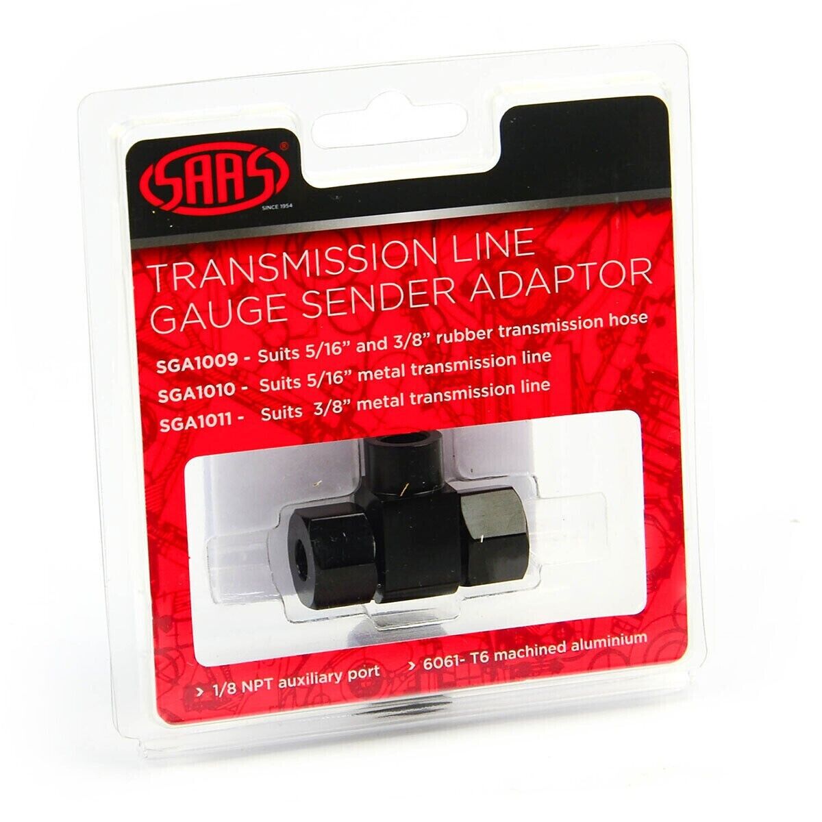 SGA1010 Trans Cooler T-Fitting Sender Adaptor suits 5/16 Metal Cooler Lines