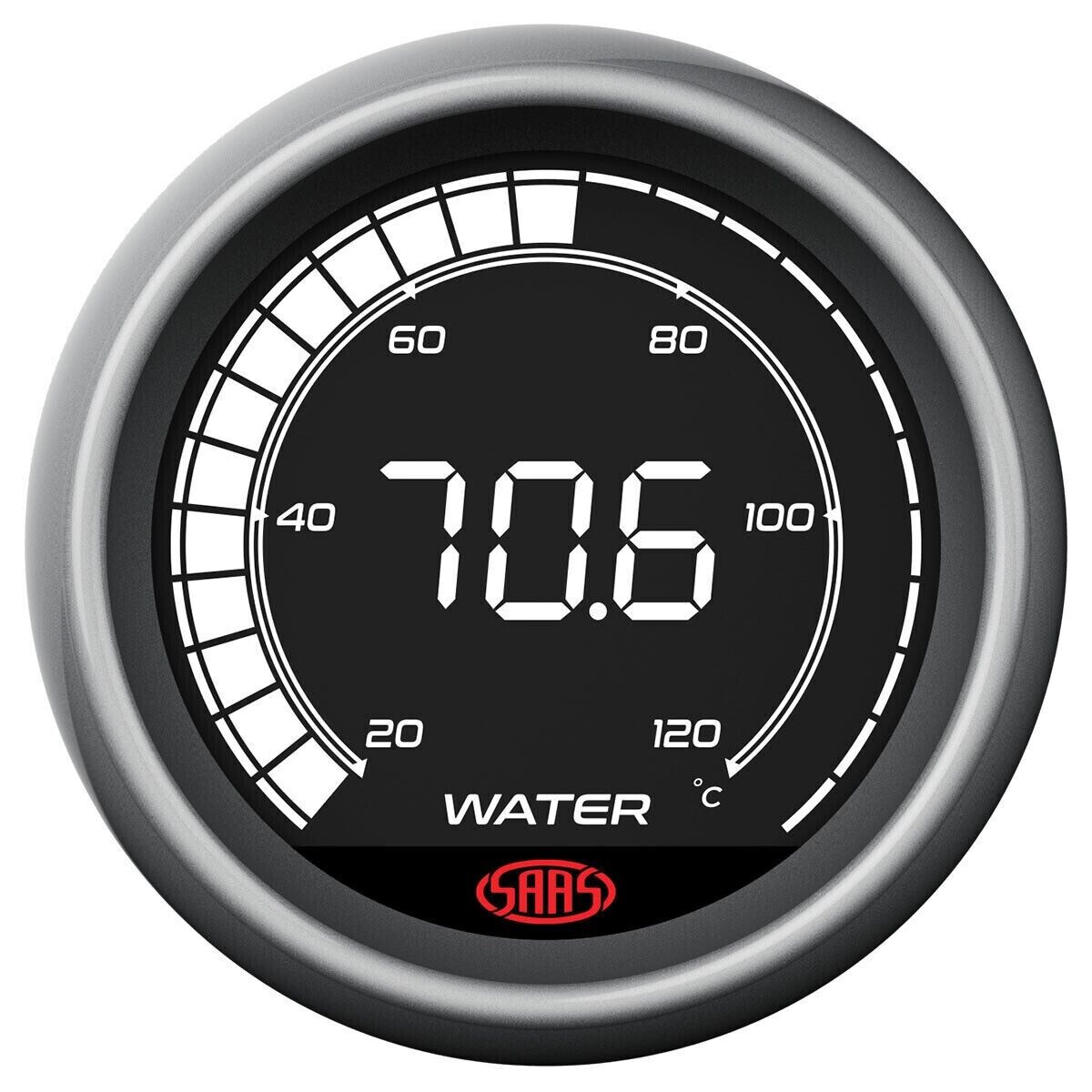 SAAS Muscle Digital Series SG41220 Water Temp Gauge 20-120deg 52mm