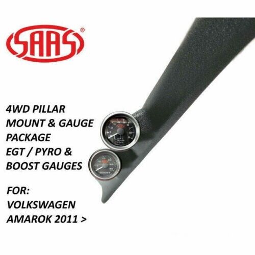 SAAS Pillar Pod / Gauge Package for Volkswagen Amarok Boost & EGT Gauges Black