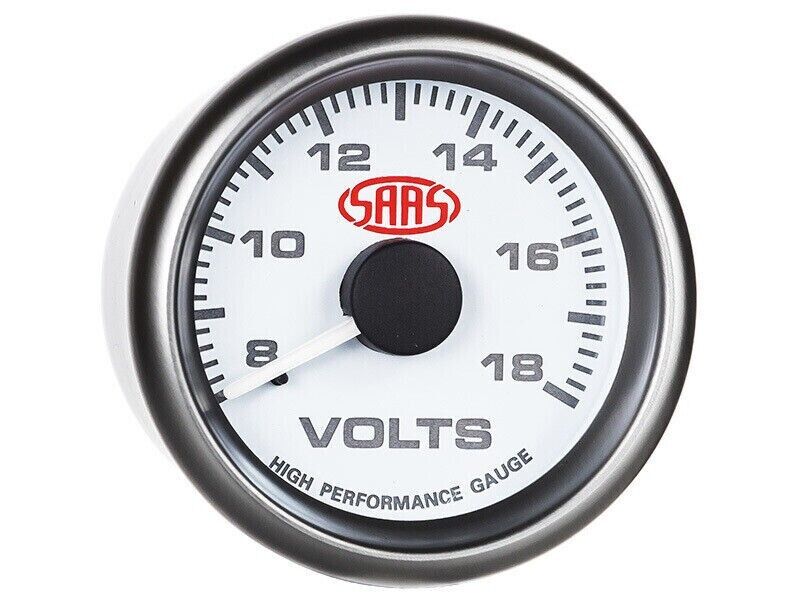 SAAS Performance Oil Pressure 52mm Analog Gauge White Face 4 Colour Lighting