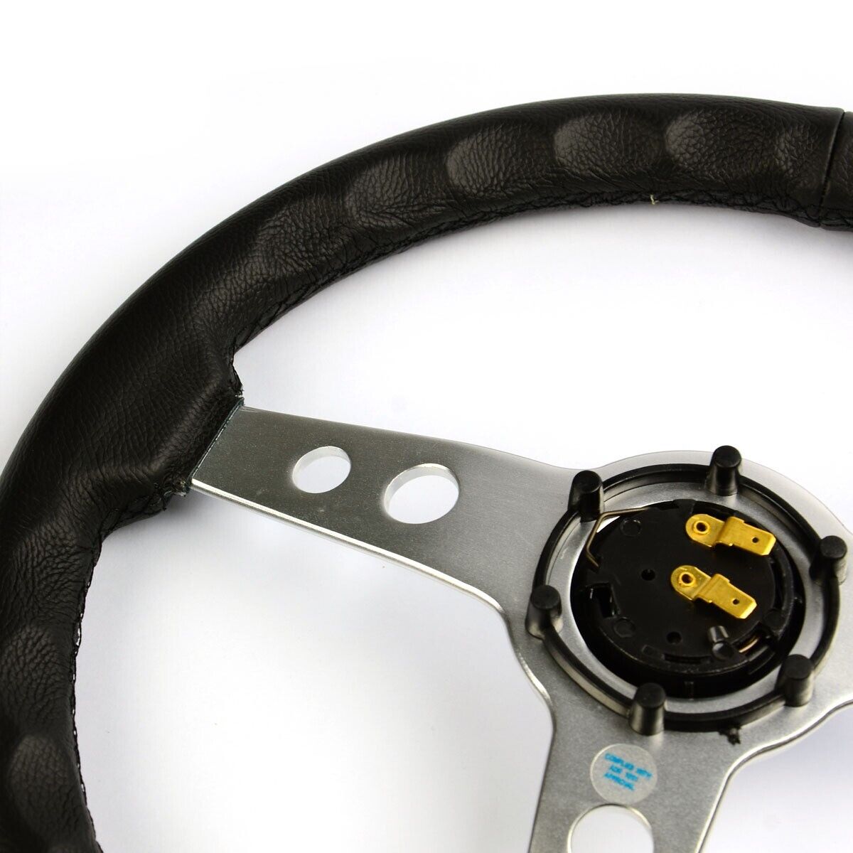 SAAS Steering Wheel Leather 350mm ADR Retro Satin Spoke