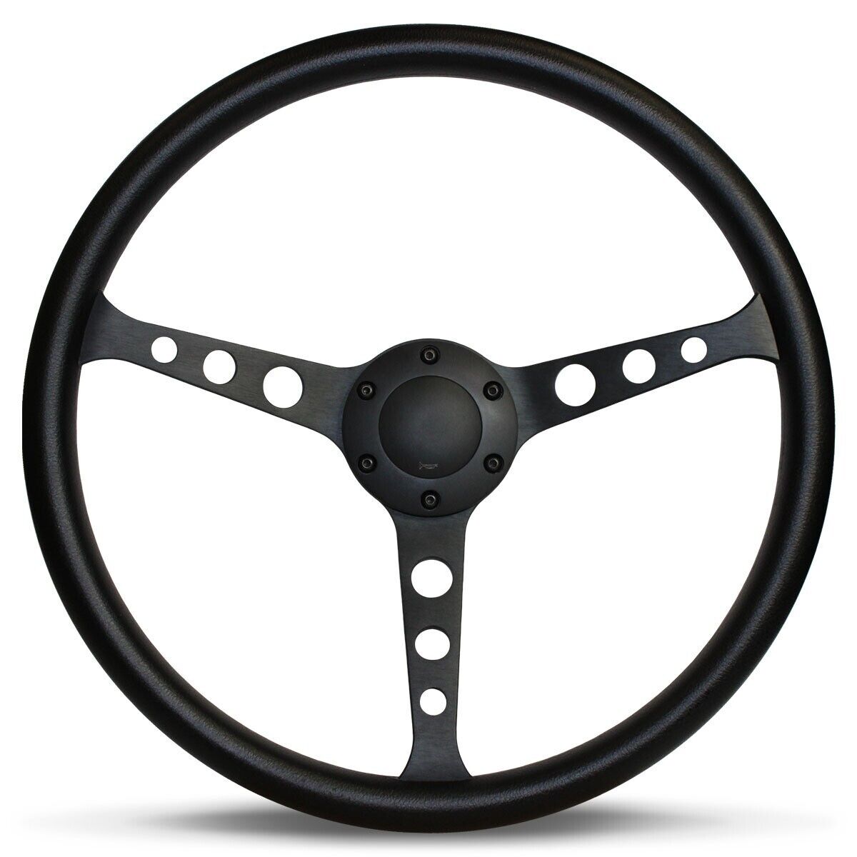 SAAS Steering Wheel Poly 380mm ADR Classic Black Alloy With Holes