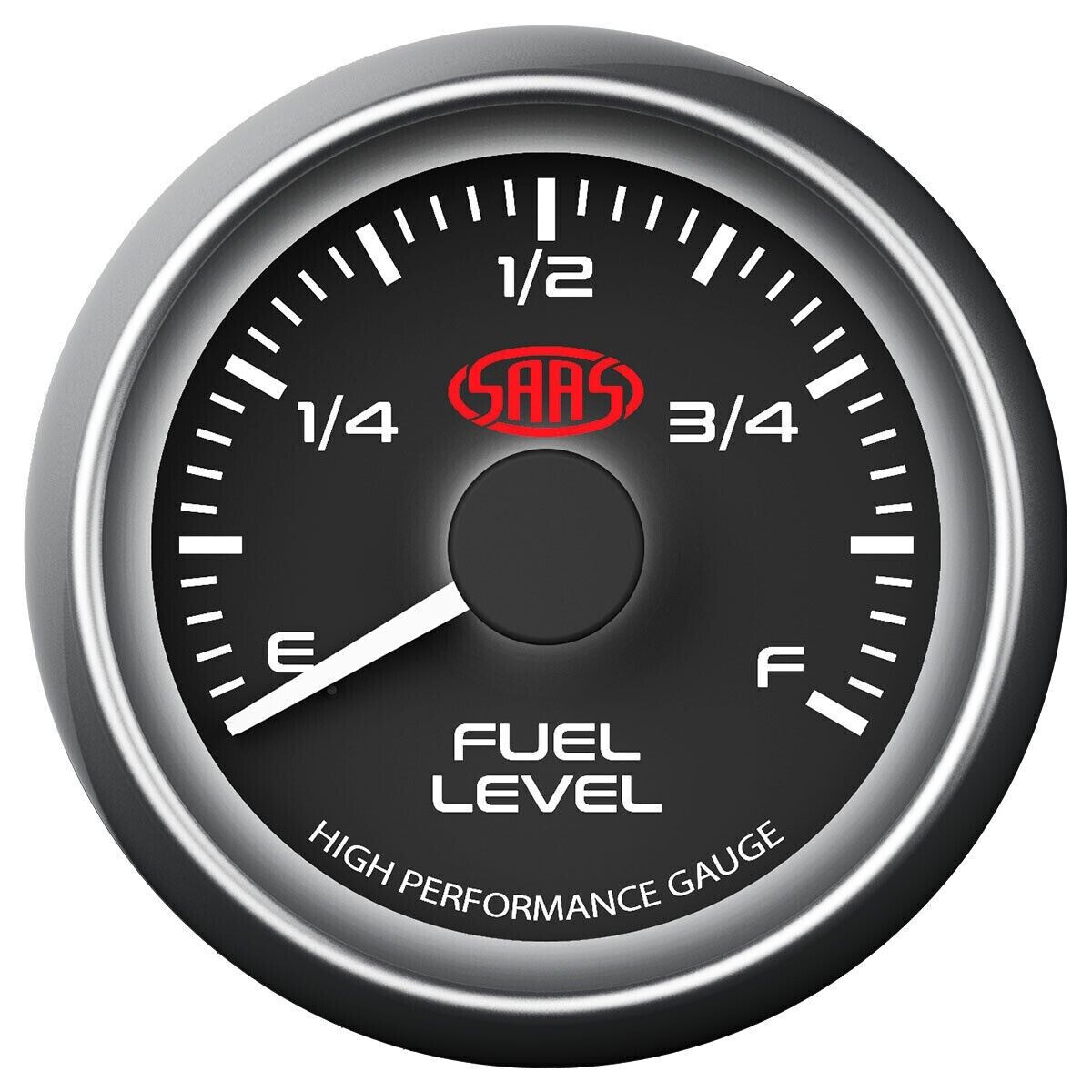 SAAS Fuel Level Gauge & Sender Unit 52mm/2" Black Muscle Series with Tank Sender