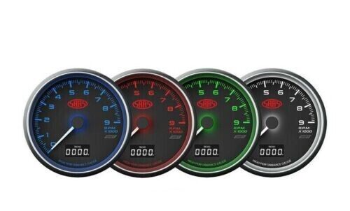 SAAS Tachometer for Muscle Series 0-9000 RPM Shift Lite 3 1/2in 90mm Dash Black