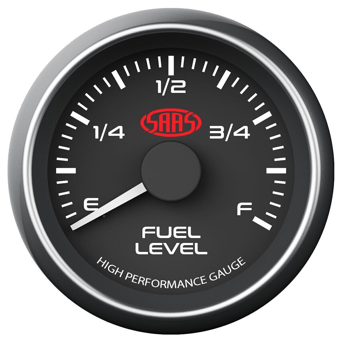 SAAS Fuel Level Gauge Muscle Series 52mm Black Uses Existing Fuel Tank Sender