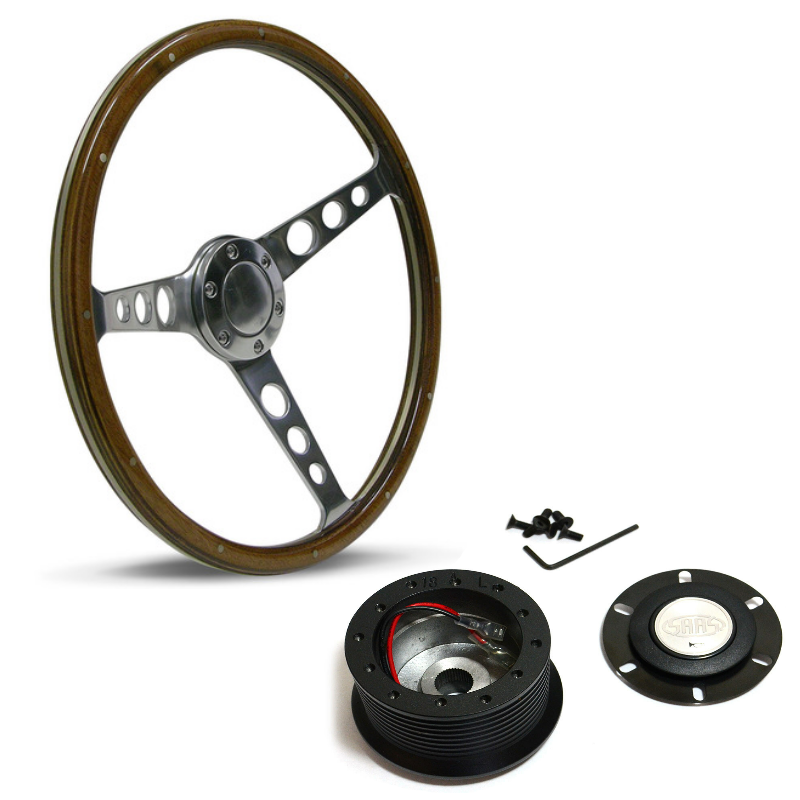 SAAS Classic Wood 15" Steering Wheel & Boss Kit For Ford Falcon XR XT