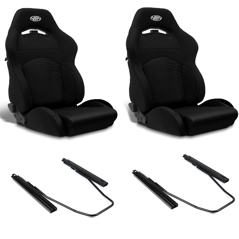 SAAS GT Seats (2) With Rails Dual Recline Black/Black ADR Compliant