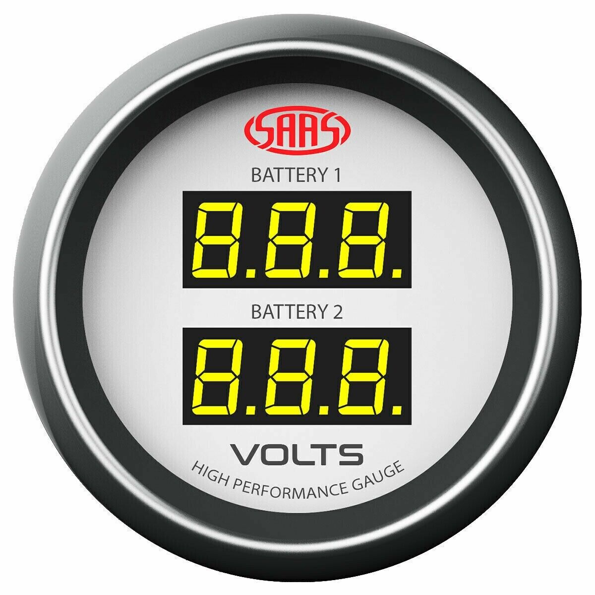 SAAS Muscle Digital Dual Volts Gauge 8-18V for Caravan Camper Van 4WD WHT