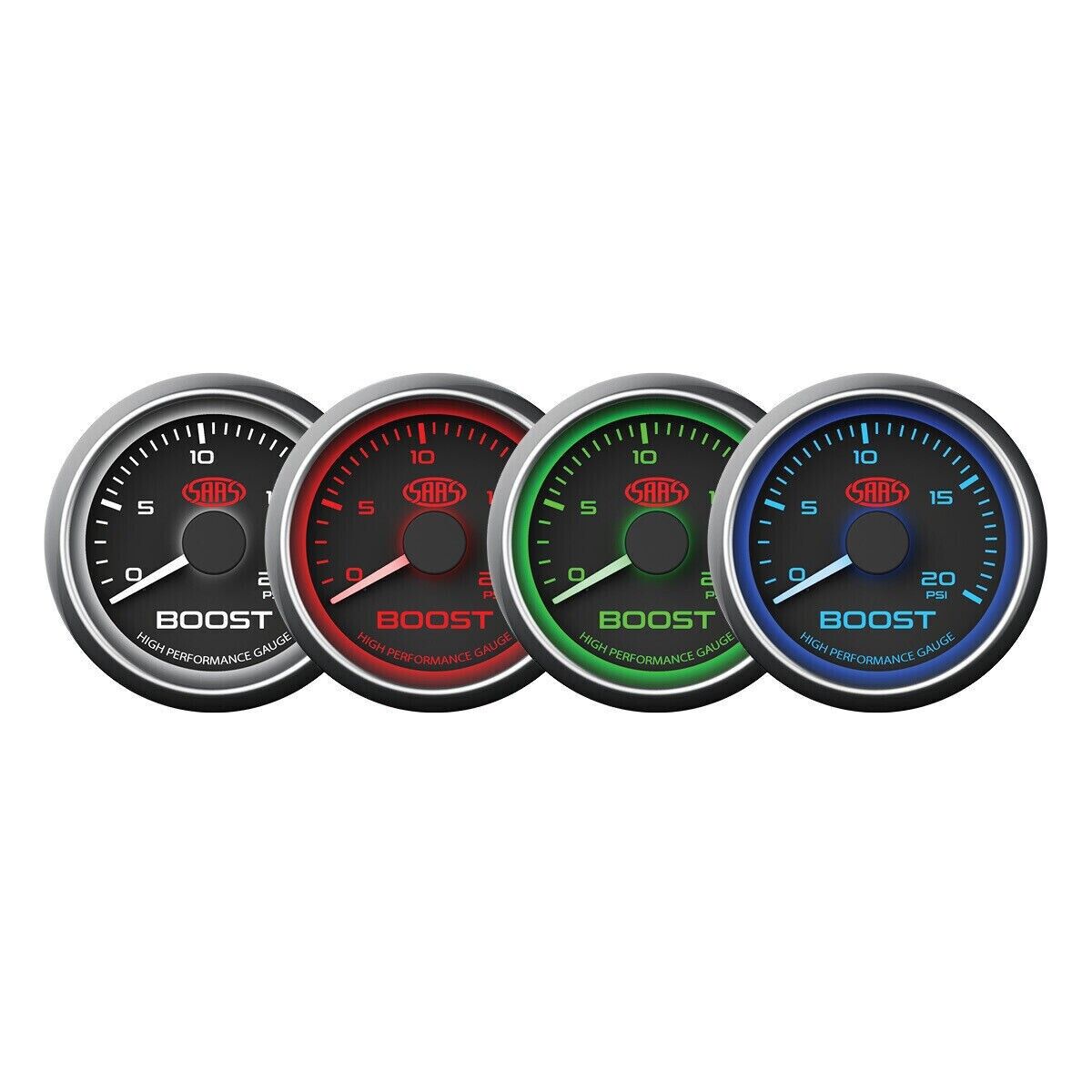 SAAS SG-TBD52B1 Genuine Diesel Turbo Boost Gauge Black Face Mechanical 20 PSI