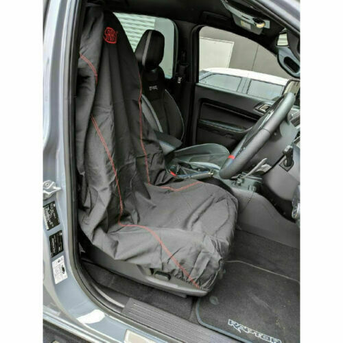 SAAS SC5010 Seat Cover Throw Over Cover / Protector Black with Red Stitch