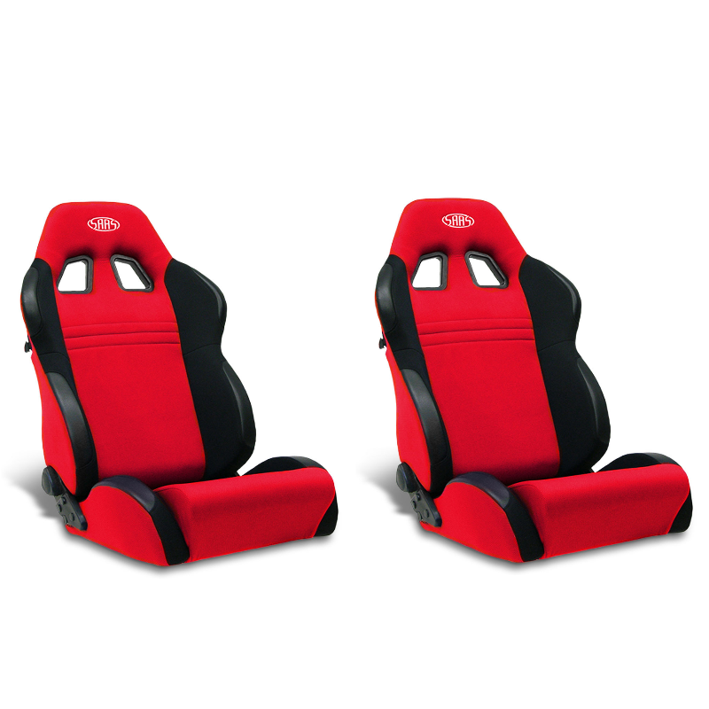 SAAS Universal Vortek Seats (2) Dual Recline Black/Red ADR Compliant