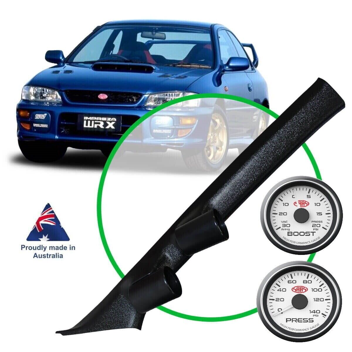 SAAS Pillar Pod Gauge Package for Subaru WRX 93>2000 Turbo Boost/Oil Pressure