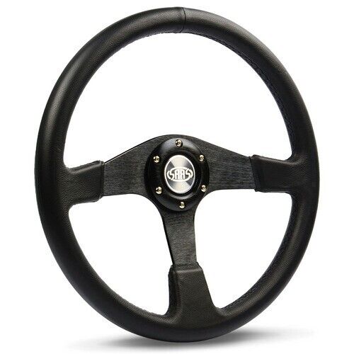 SAAS Steering Wheel Leather 380mm ADR Octane Black Spoke