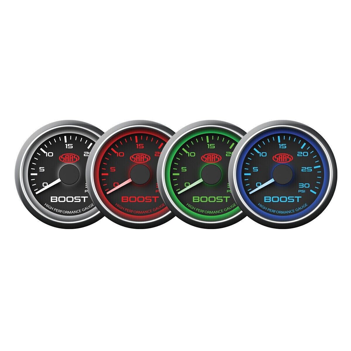 SAAS Muscle Series Diesel EGT & Boost 52mm 2in Analogue Gauge Combo Black Face