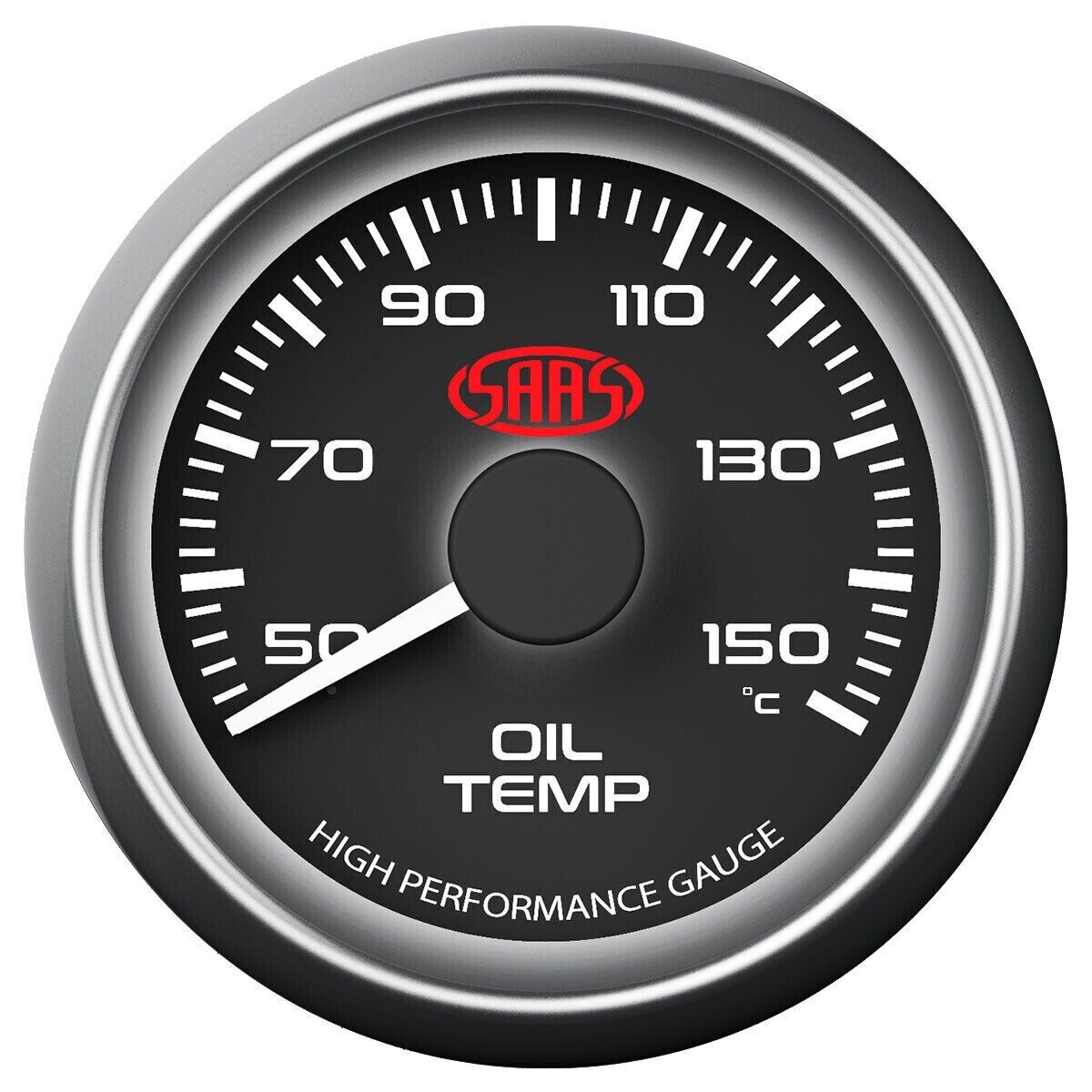 SAAS Performance Gearbox Oil Temp 52mm Analog Gauge Black Face 4 Colour Lighting