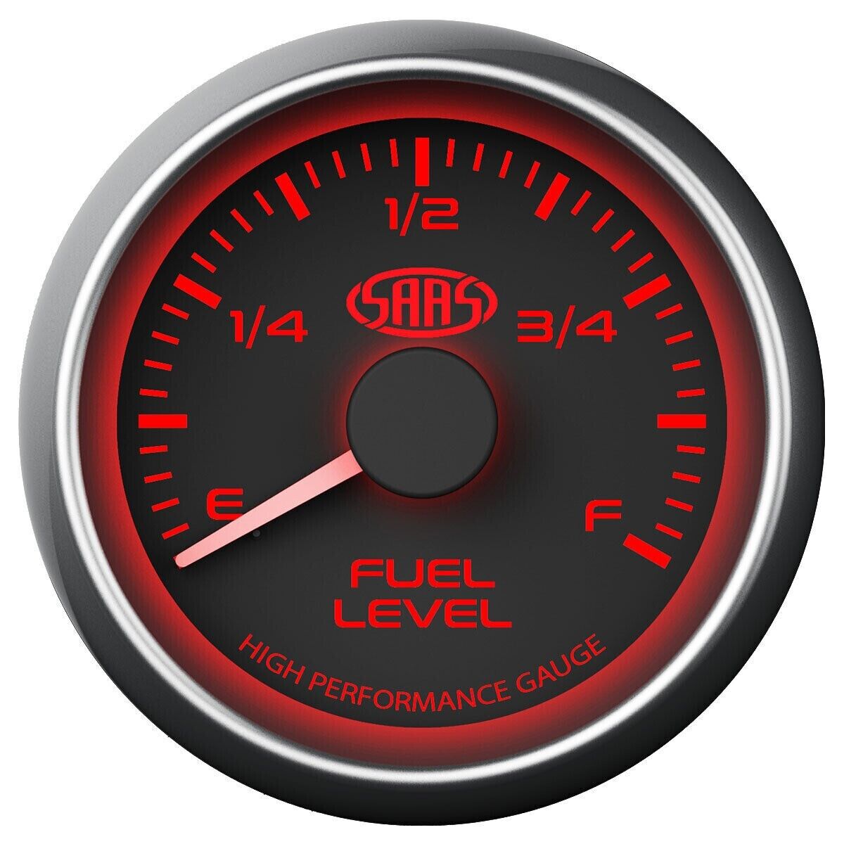 SAAS Fuel Level Gauge Muscle Series 52mm Black Uses Existing Fuel Tank Sender