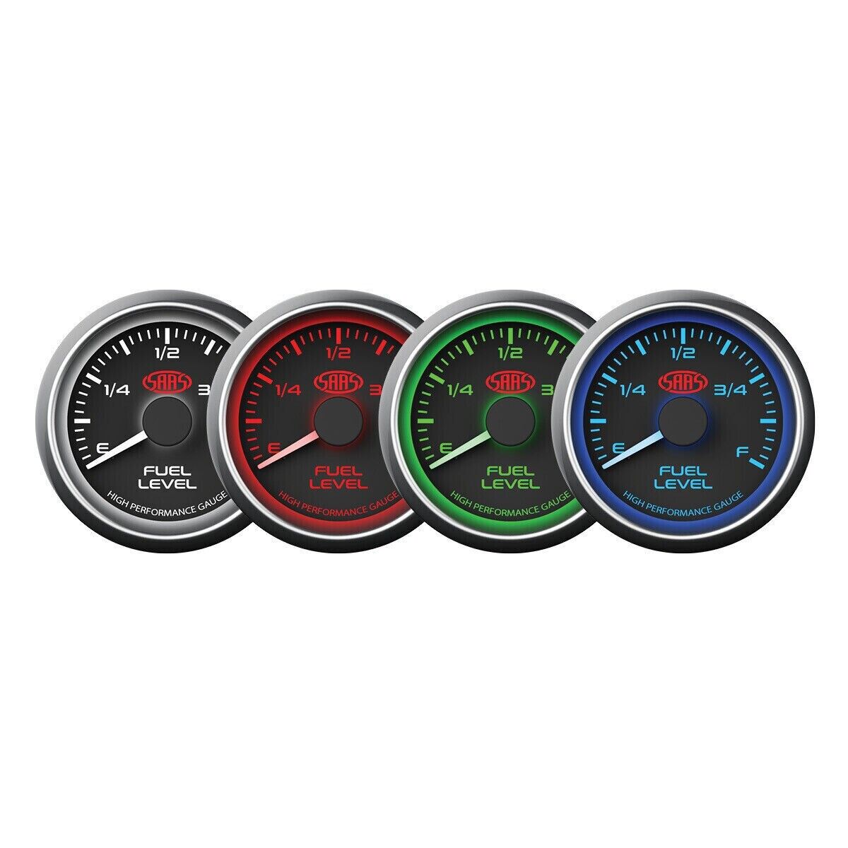 SAAS Fuel Level Gauge & Sender Unit 52mm/2" Black Muscle Series with Tank Sender