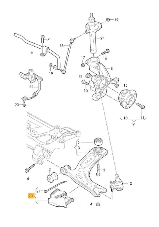 Audi 8V A3 - Brake Air Guide Right & left Deflector Air Duct