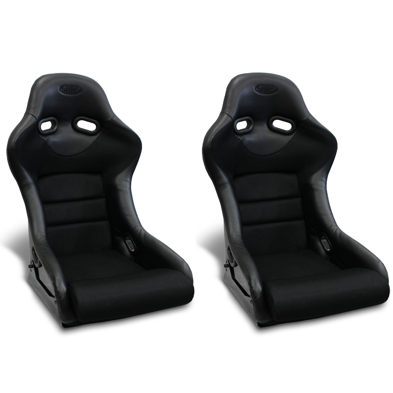 SAAS Universal Seats (2) Fixed Back Rallyepro Black Includes L Brackets