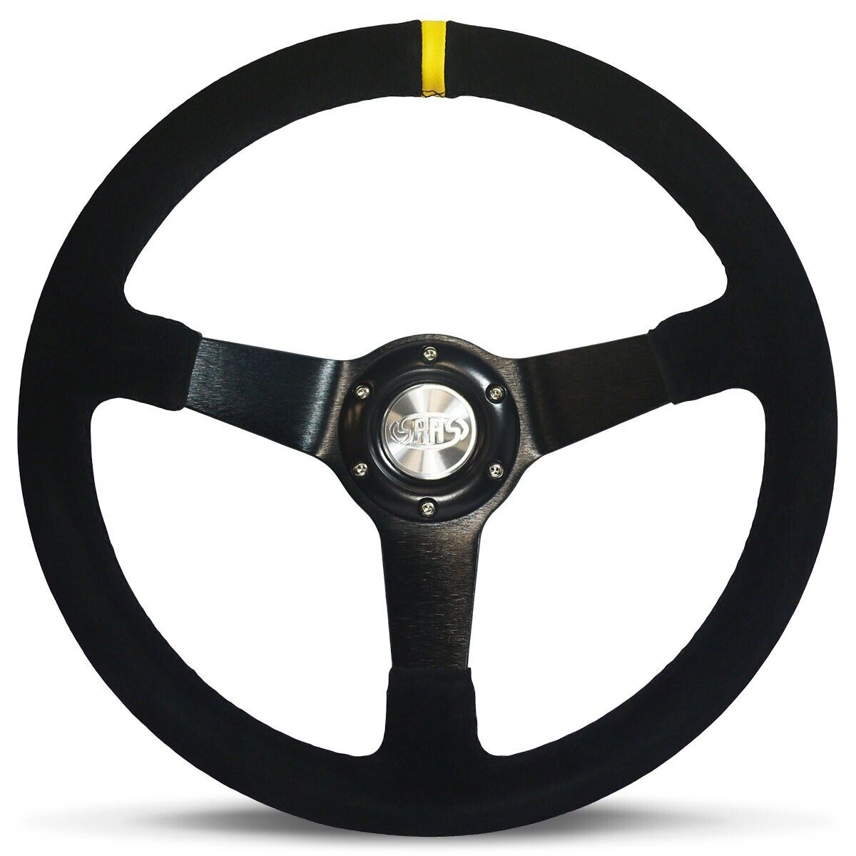 SAAS Steering Wheel Suede 350mm ADR Drifter Black Spoke