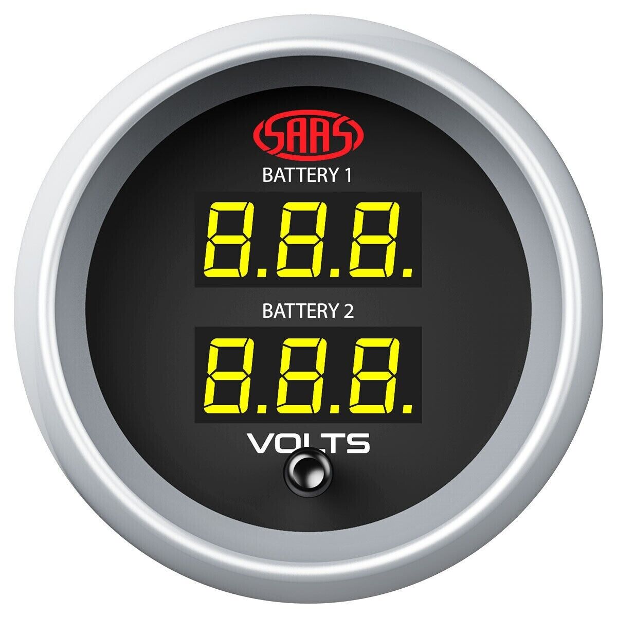 SAAS Muscle Dual Volts Gauge Black 4 Colour Lit Dual Battery for Landcruiser 4WD