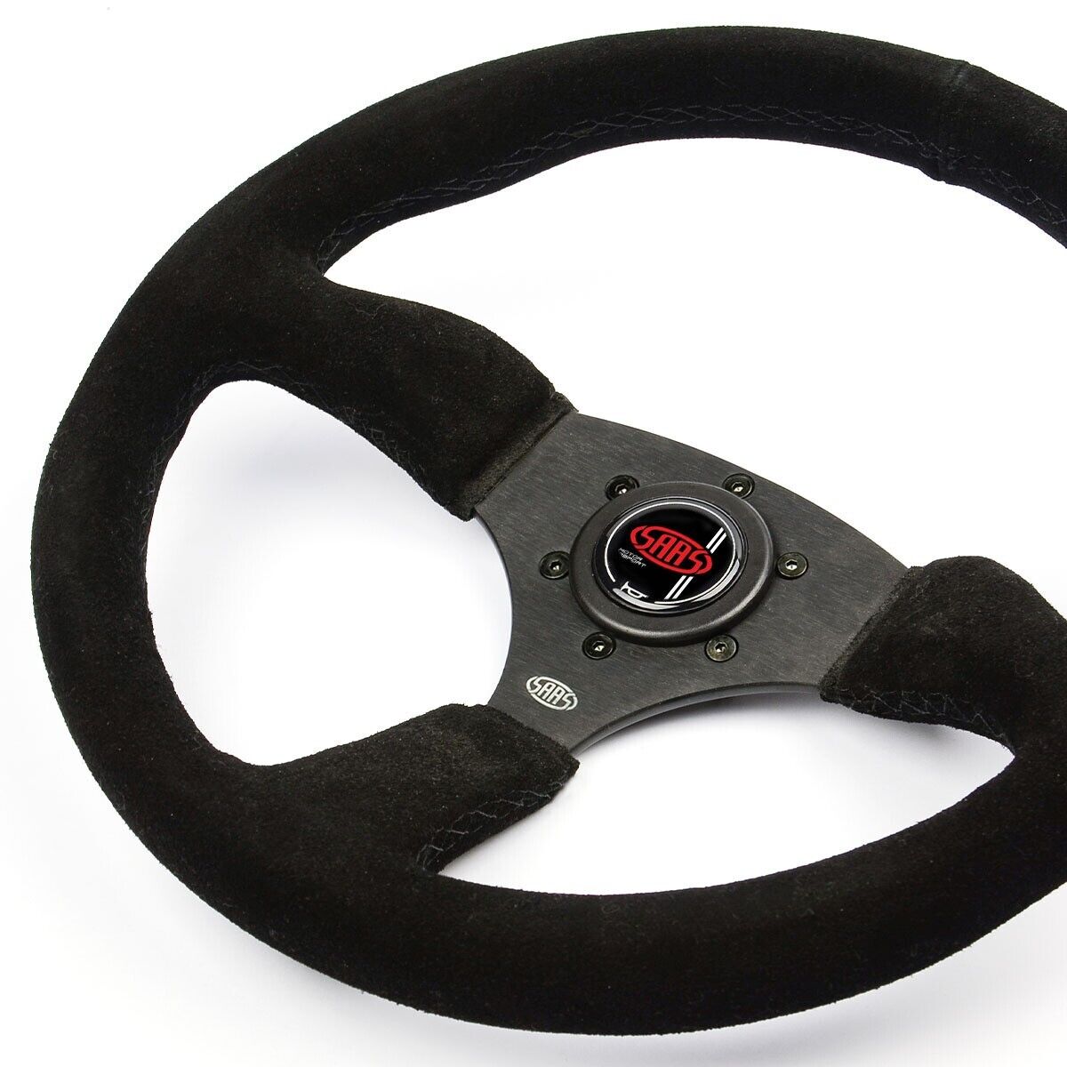 SAAS Steering Wheel Suede 350mm ADR Tokyo Motorsport Black Spoke