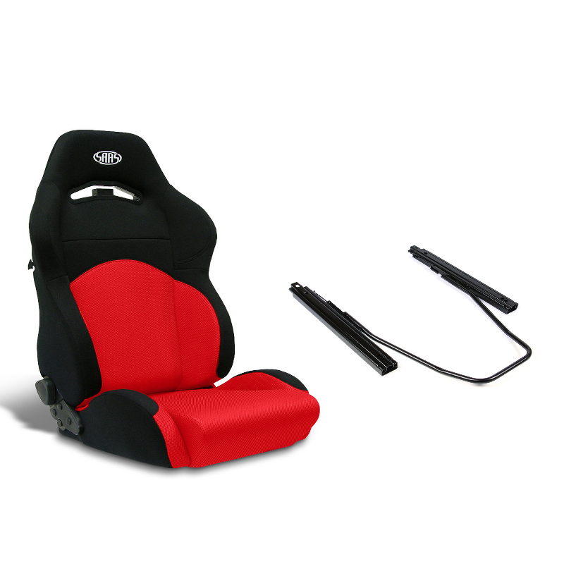 SAAS GT Seat (1) With Sliders Dual Recline Black/Red ADR Compliant