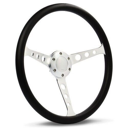 SAAS Steering Wheel Poly 15" ADR Classic Brushed Alloy With Holes