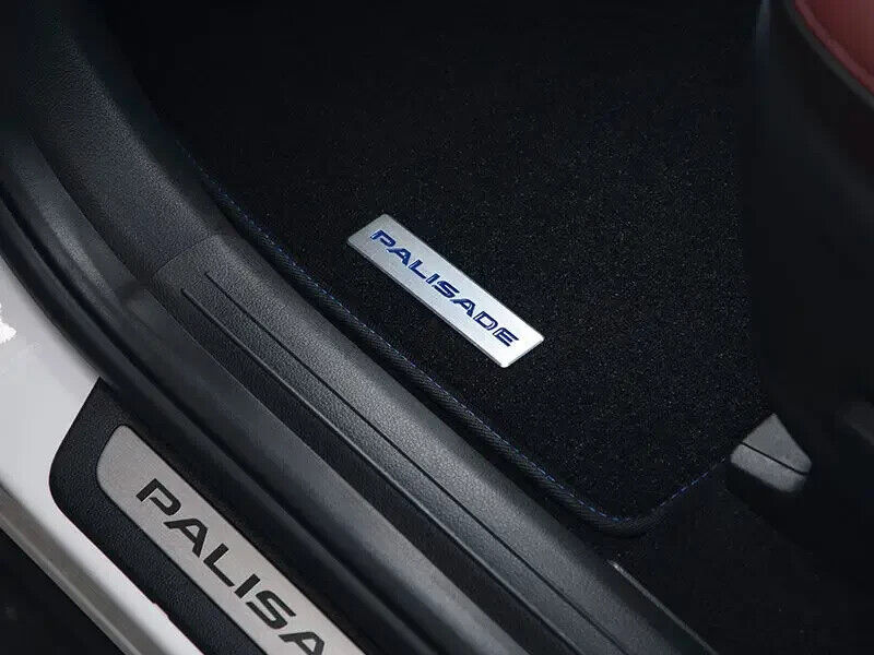 Genuine Hyundai Palisade 7 Seater Tailored Carpet Floor Mats Blue Stitch