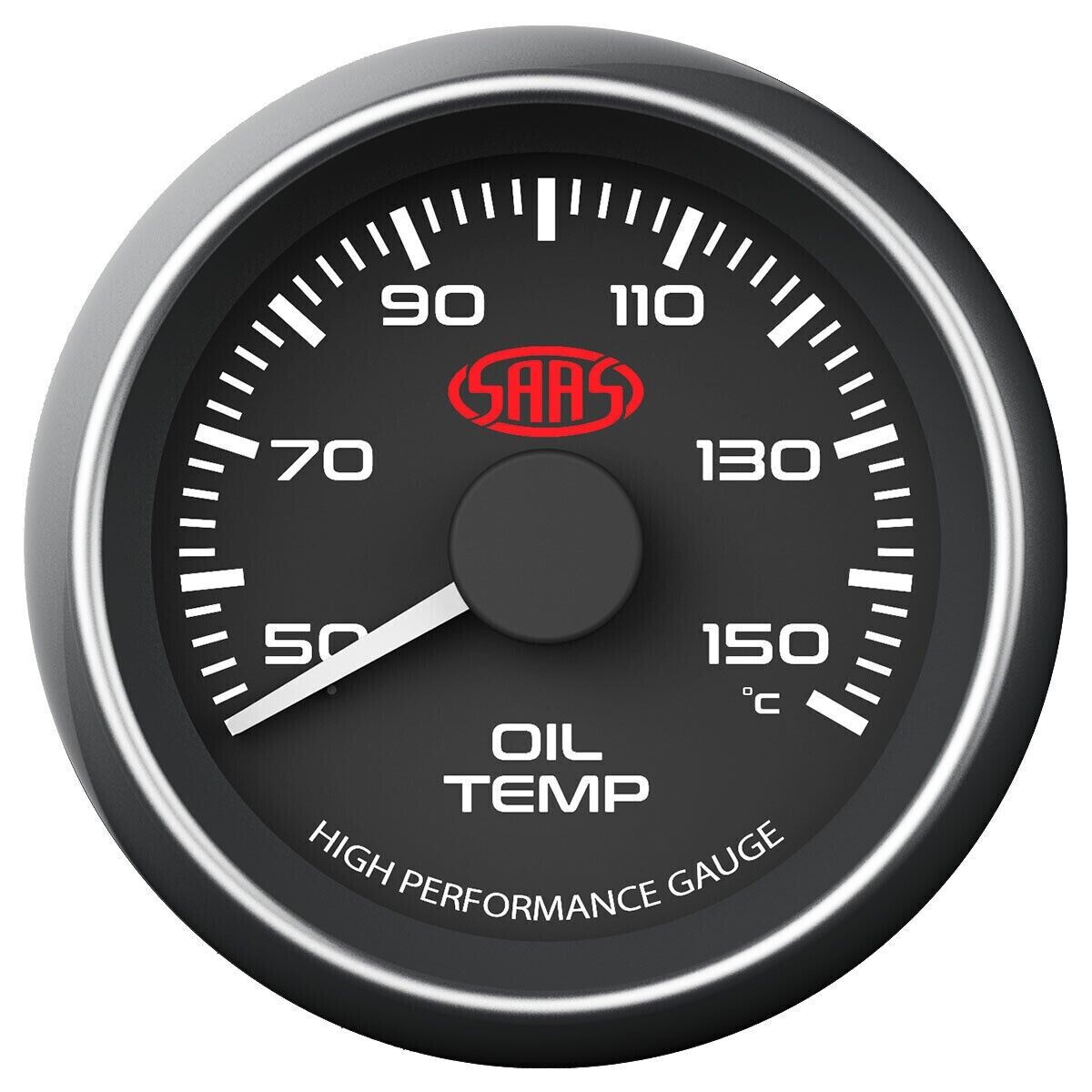 SAAS Performance Gearbox Oil Temp 52mm Analog Gauge Black Face 4 Colour Lighting