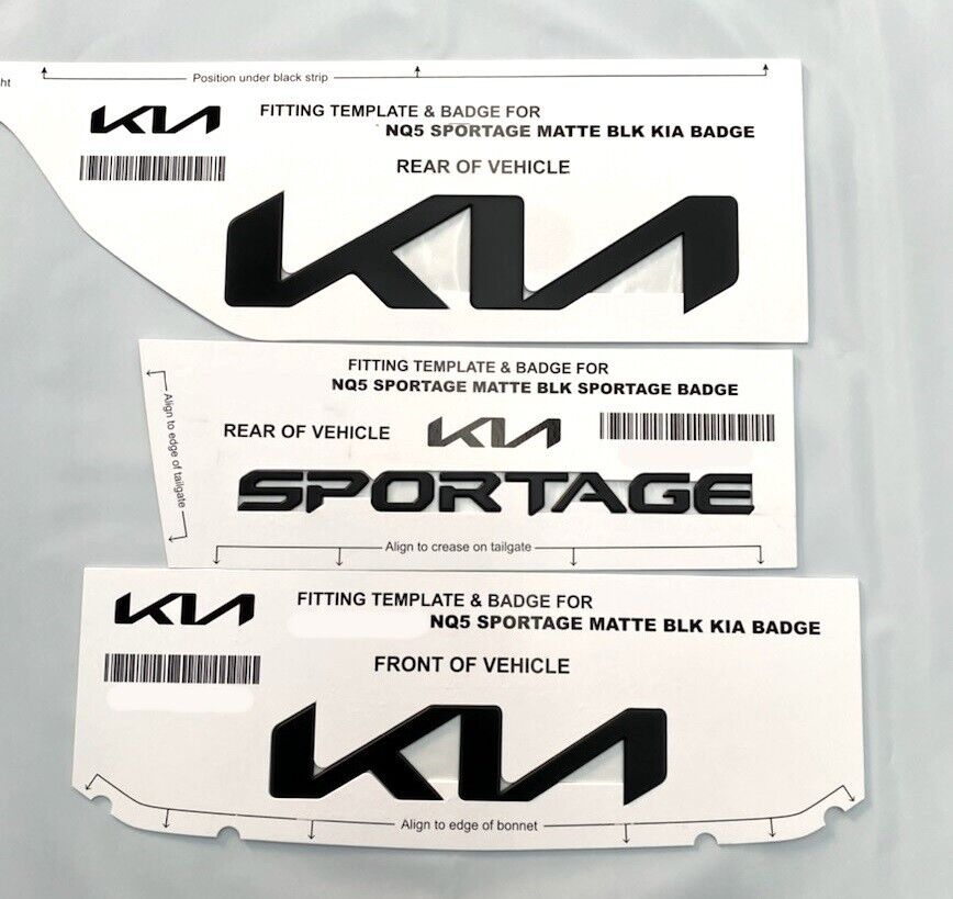 Genuine NQ5 Kia Sportage Blackout Badge Kit Full Set Of 3 Front & Rear New