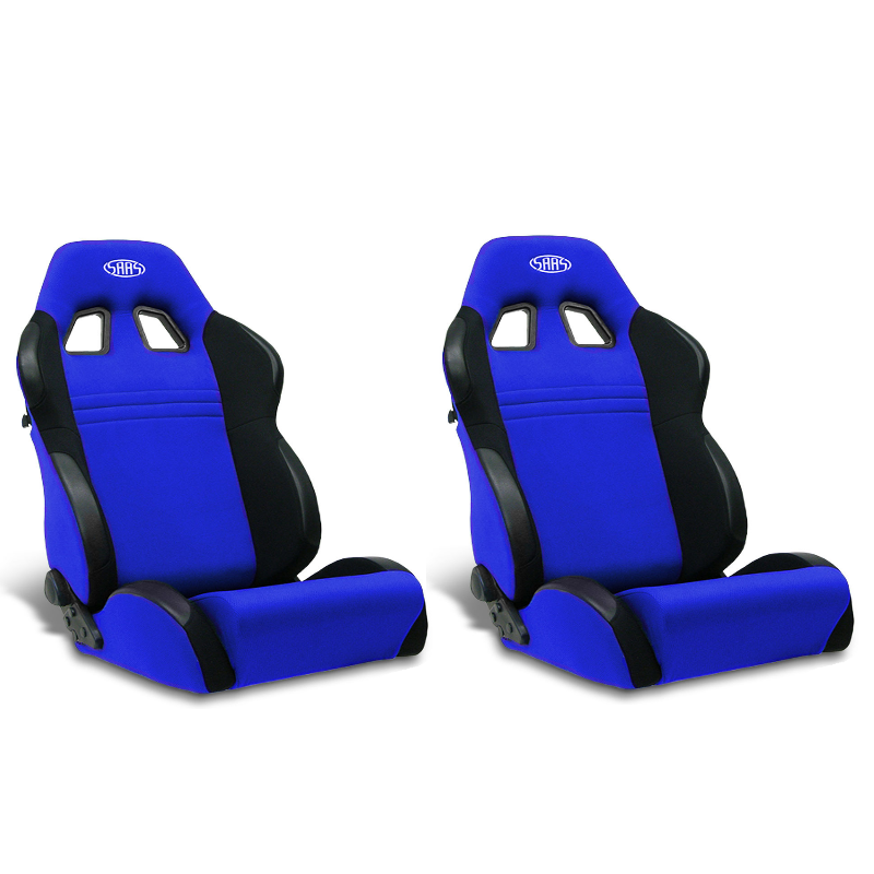 SAAS Universal Vortek Seats (2) Dual Recline Black/Blue ADR Compliant